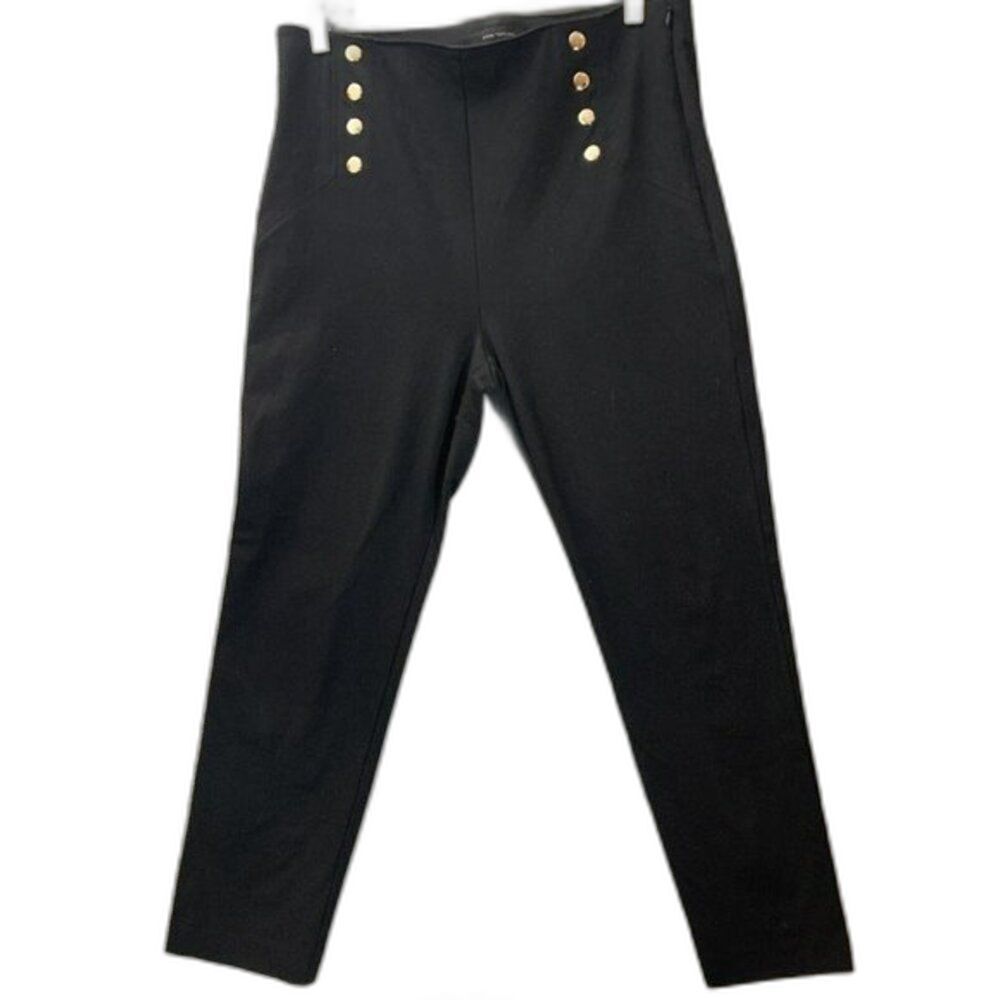 Ann Taylor Cropped Trouser Pants Sz 8 Black Signature Slim Leg Career Casual